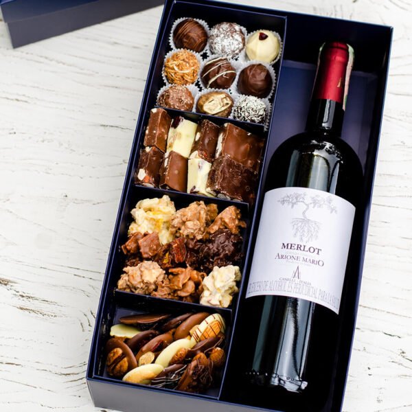 Caja x 4 divisiones + Vino